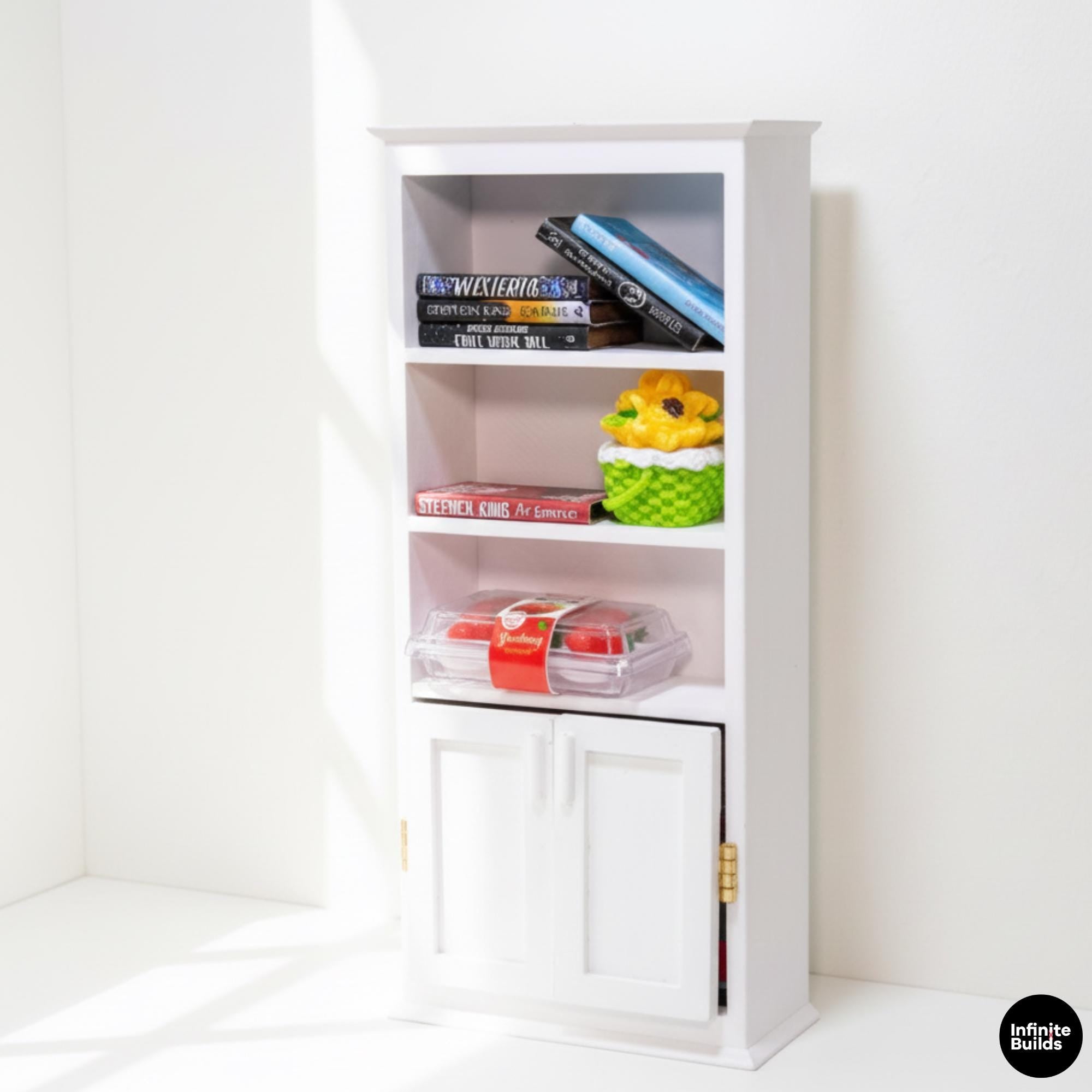 Miniature Classic Tall Bookshelf Set - 1:12 Scale Dollhouse Furniture