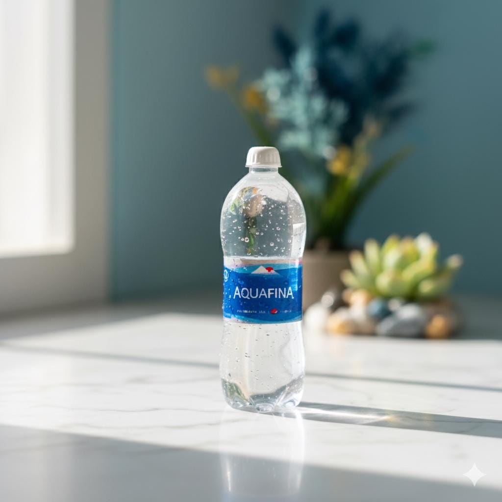 Miniature Aquafina Water Bottle | Set of 2 | 1:12 Scale | Dollhouse | Miniature Decor | Diorama | Mini Food and Drink | Foodie Gift