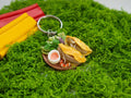 Handmade Bánh Xèo Keychain: Miniature Vietnamese Pancake Charm