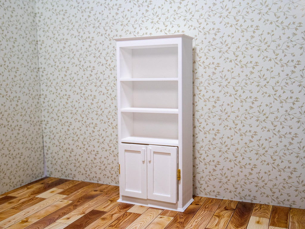 Miniature Classic Tall Bookshelf Set - 1:12 Scale Dollhouse Furniture