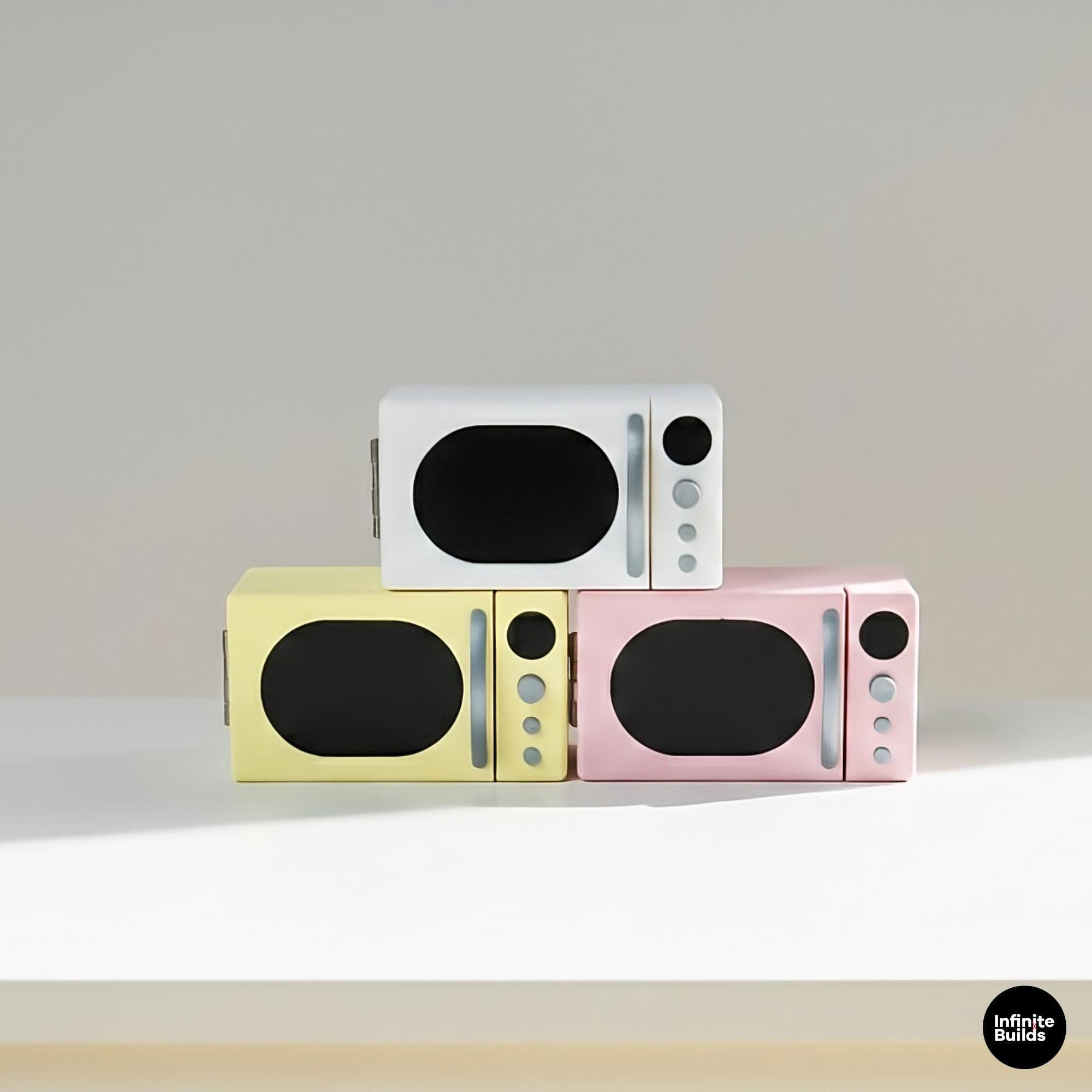 Miniature Retro Microwave | 1:12 Scale | Kitchen Appliance | Miniature Oven | Cute Kawaii Miniature | Roombox | Dollhouse Kitchen Accessory