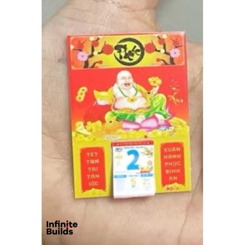 Miniature Vietnamese Calendar: Dollhouse New Year Accessory (Set of 2)