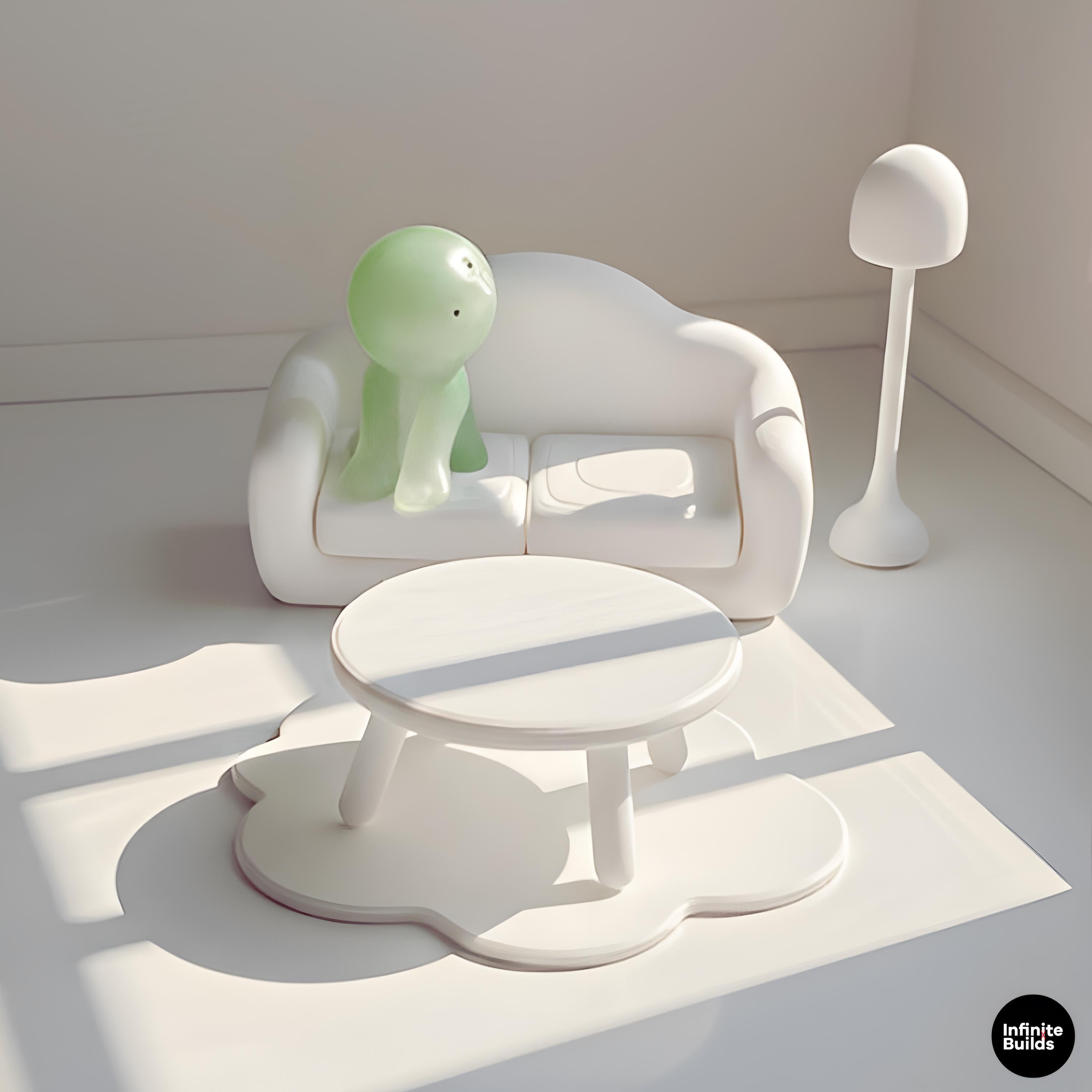 Smiski Furniture Set | Mini Living Room Decor | 1:12 Scale 3D Printed Smiski Sofa Table Lamp | Desk & Shelf Display Gift