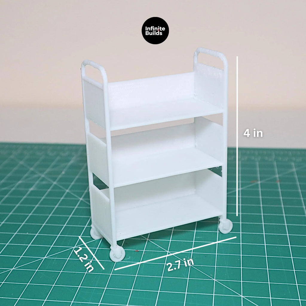 Miniature Library Cart 1:12 Scale | Set of 2