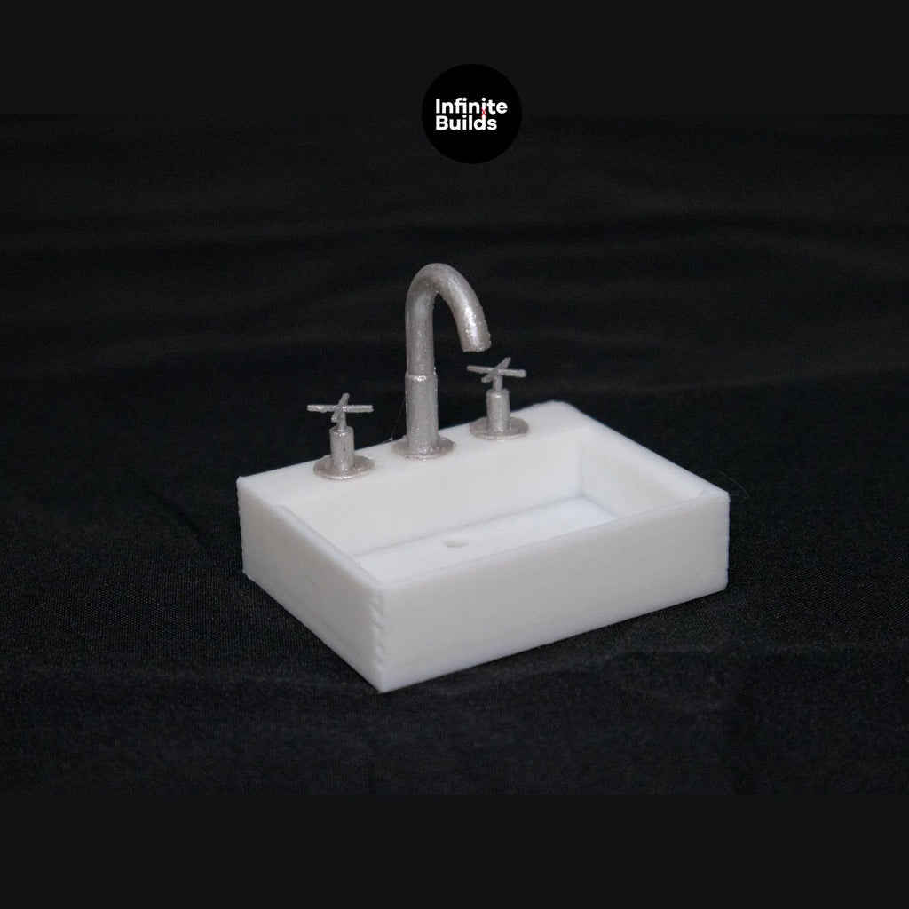 Miniature 1:12 Small Simple Sink with Faucet