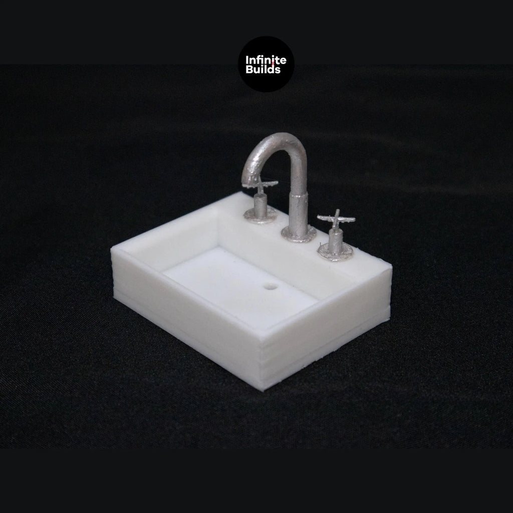 Miniature 1:12 Small Simple Sink with Faucet