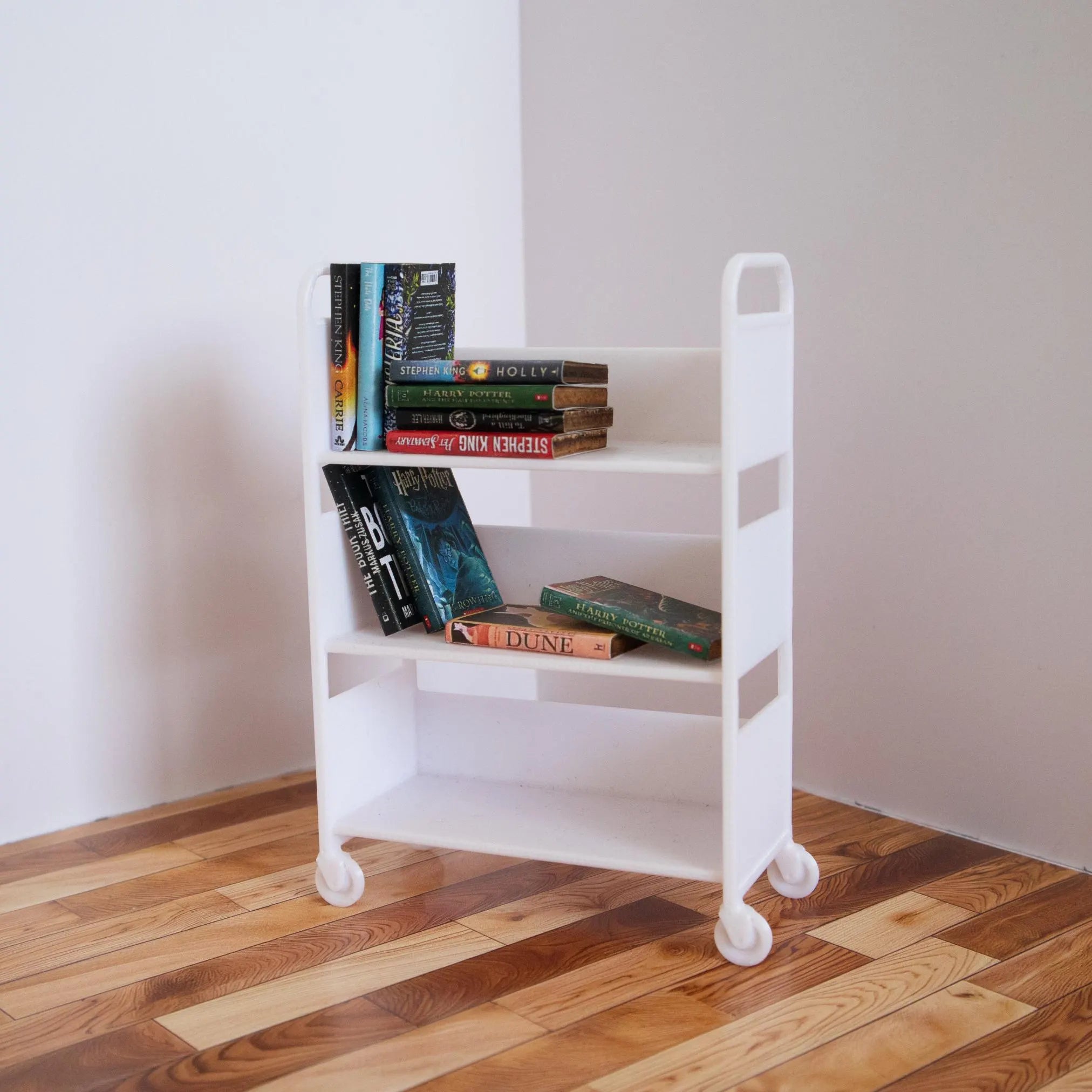 Miniature Library Cart 1:12 Scale | Set of 2