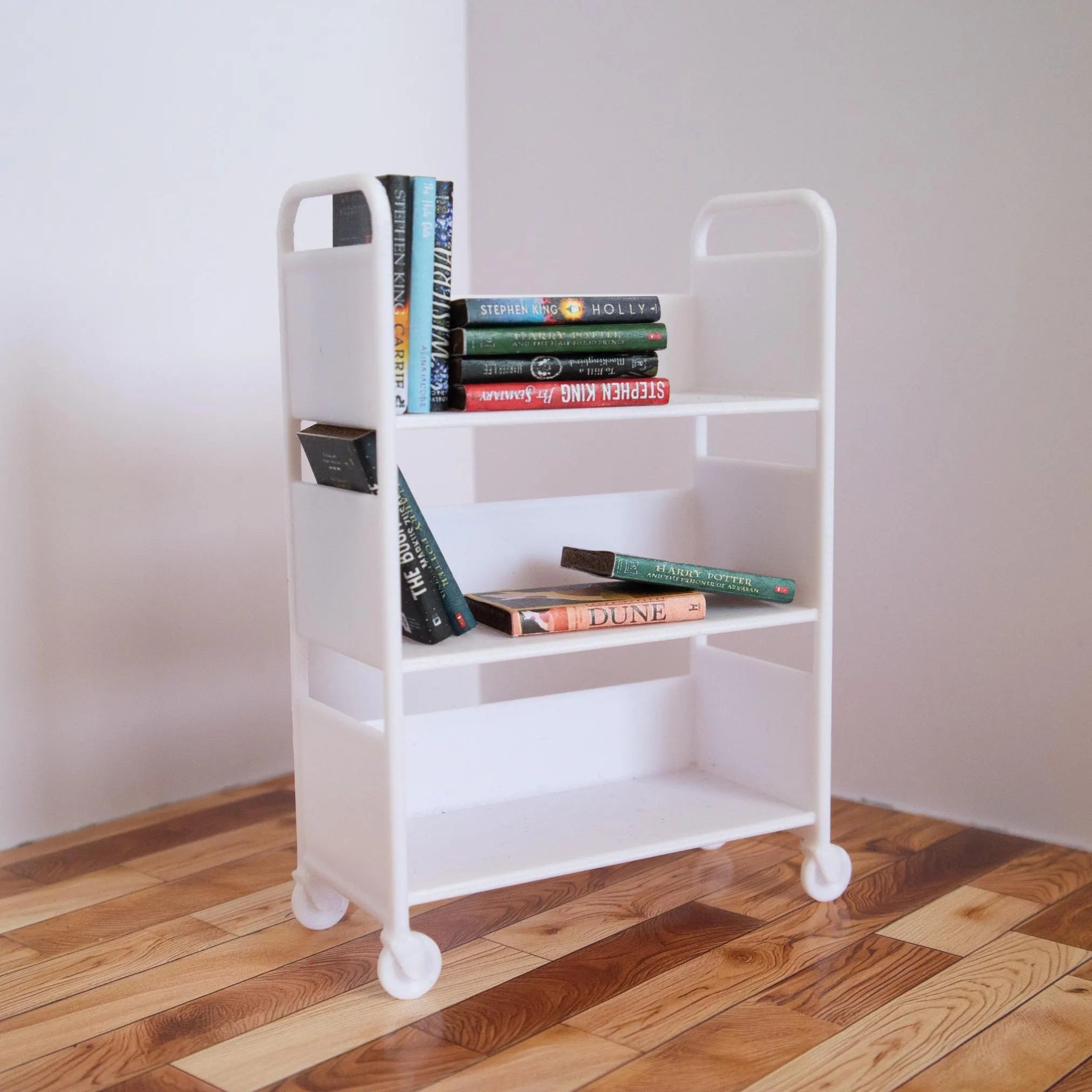 Miniature Library Cart 1:12 Scale | Set of 2