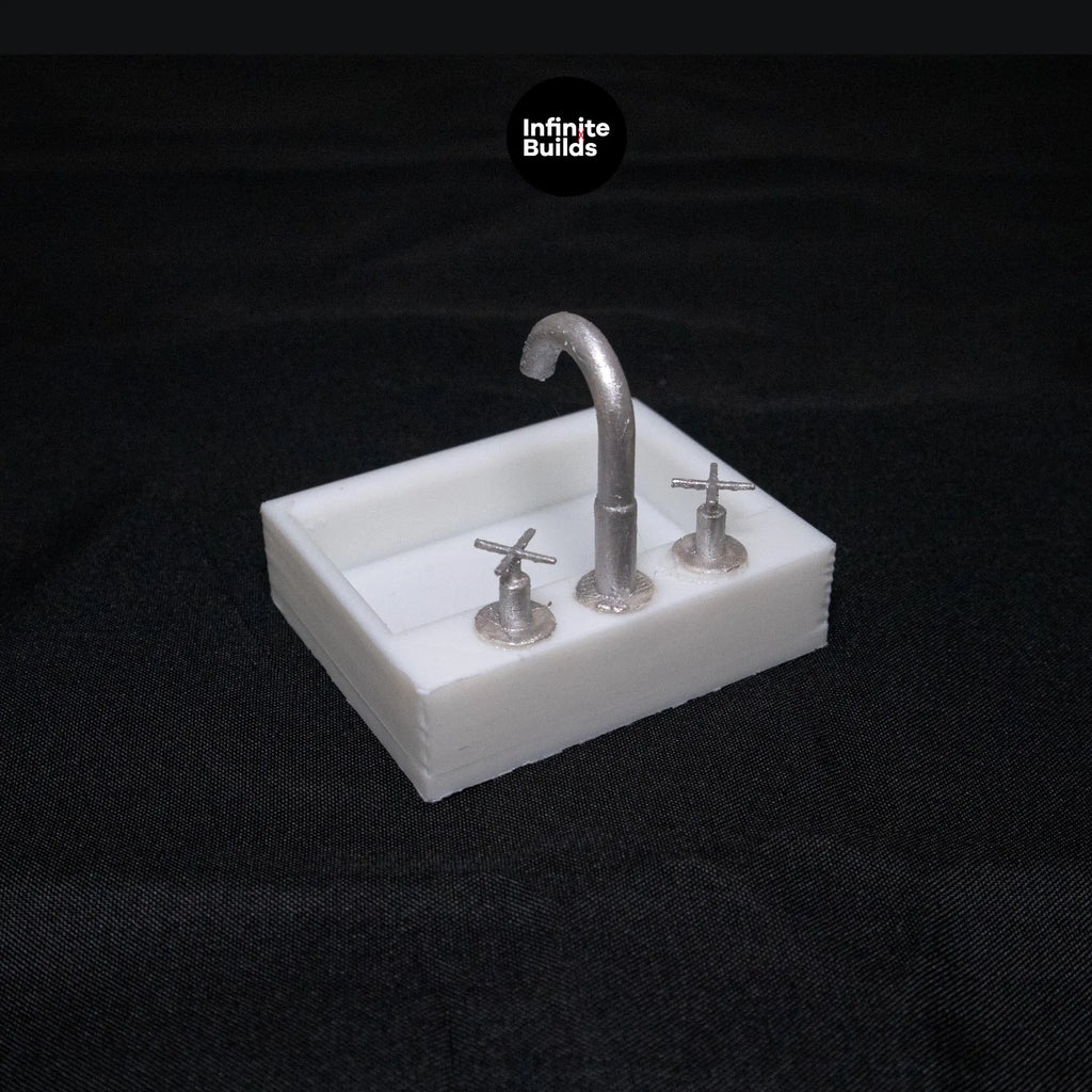 Miniature 1:12 Small Simple Sink with Faucet