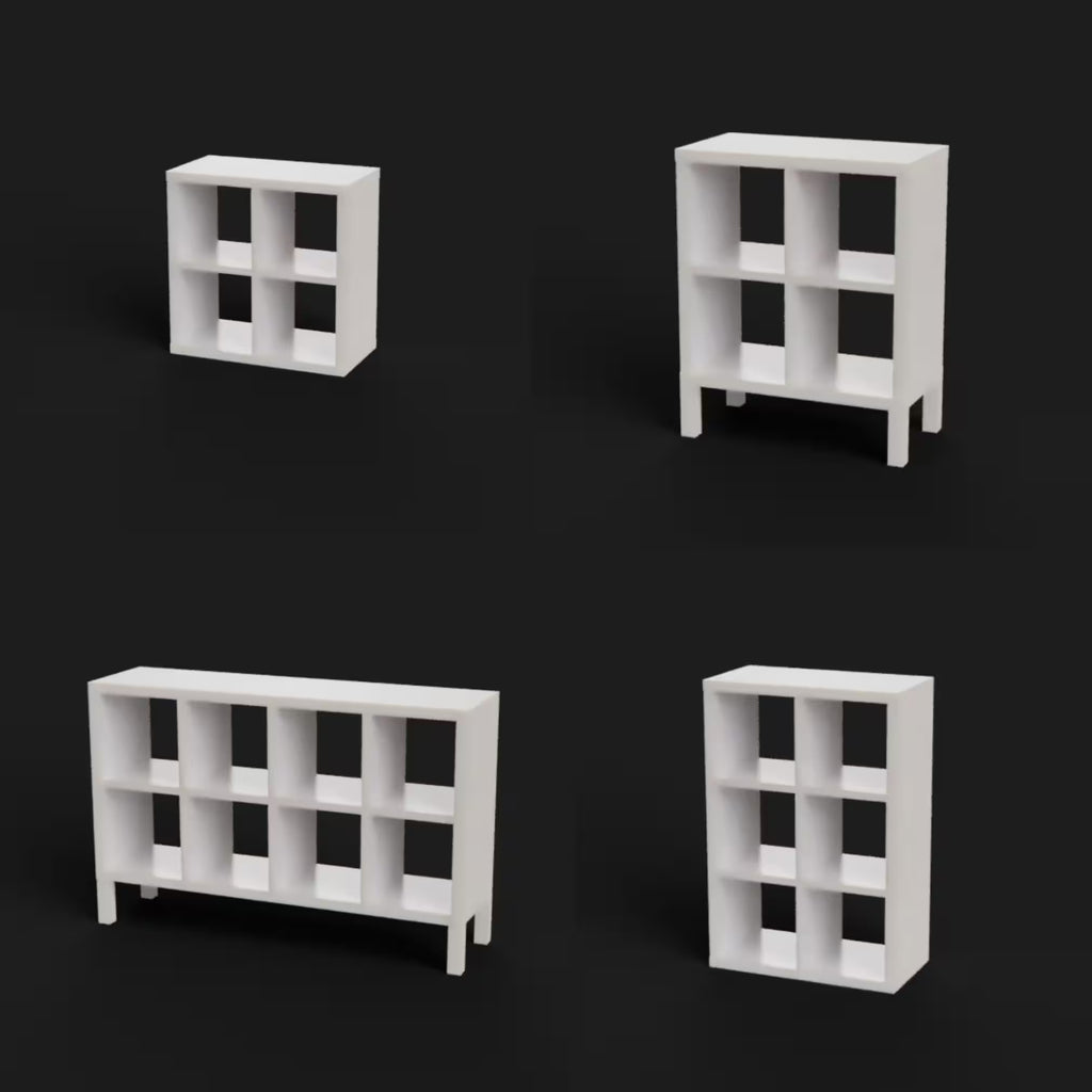 Miniature Ikea Kallax Shelves 1:12