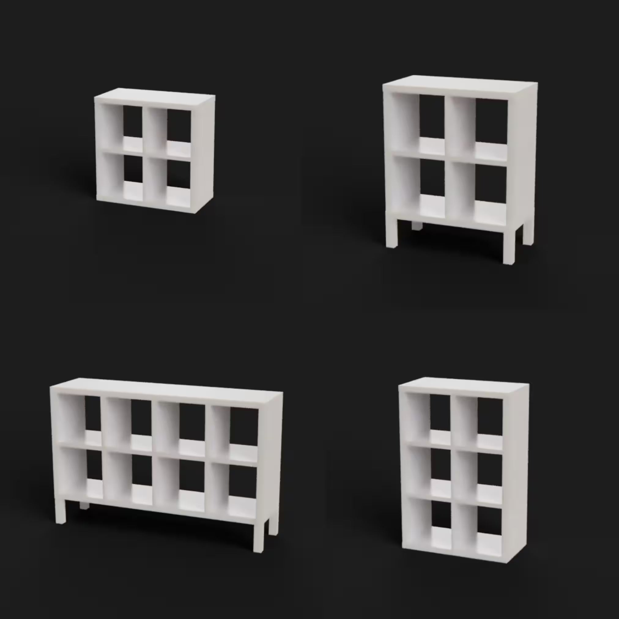 Miniature Ikea Kallax Shelves 1:12
