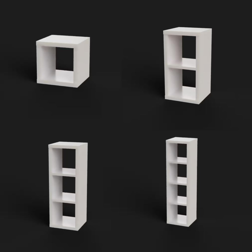 Miniature Ikea Kallax Shelves 1:12