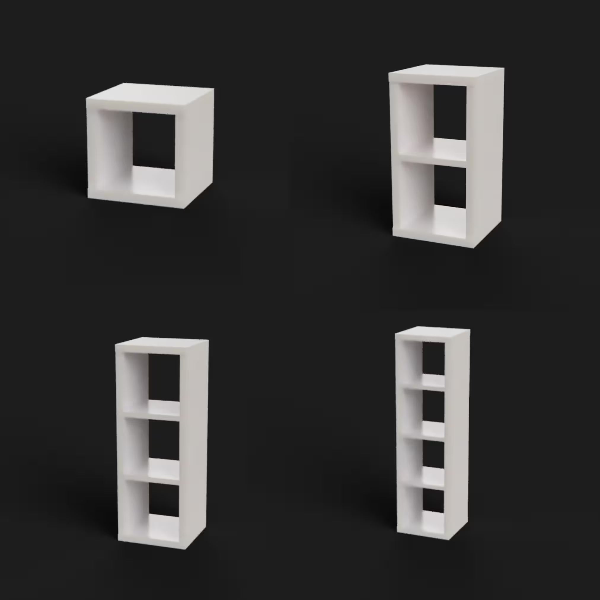 Miniature Ikea Kallax Shelves 1:12