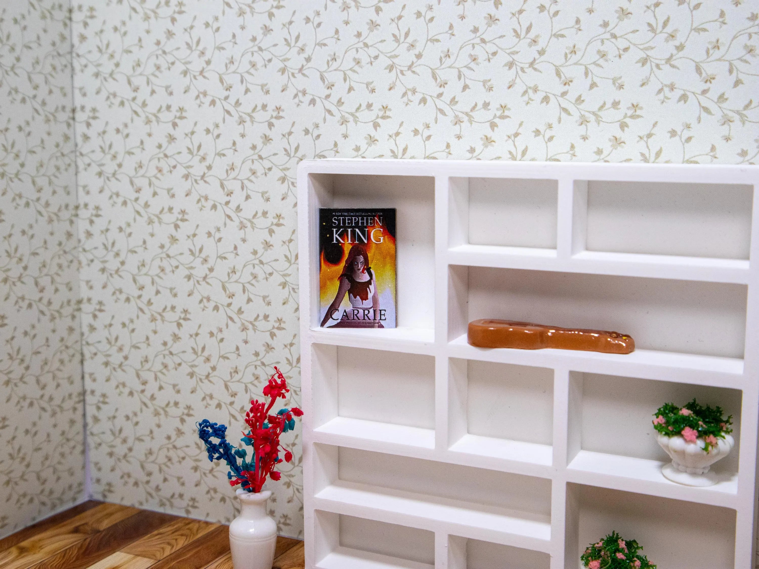 Miniature 1:12 Multi-tiered Shelf | Set of 2 | Dollhouse Shelf | Miniature Bookshelf | Mini Shelf for Decor | Customizable Colors