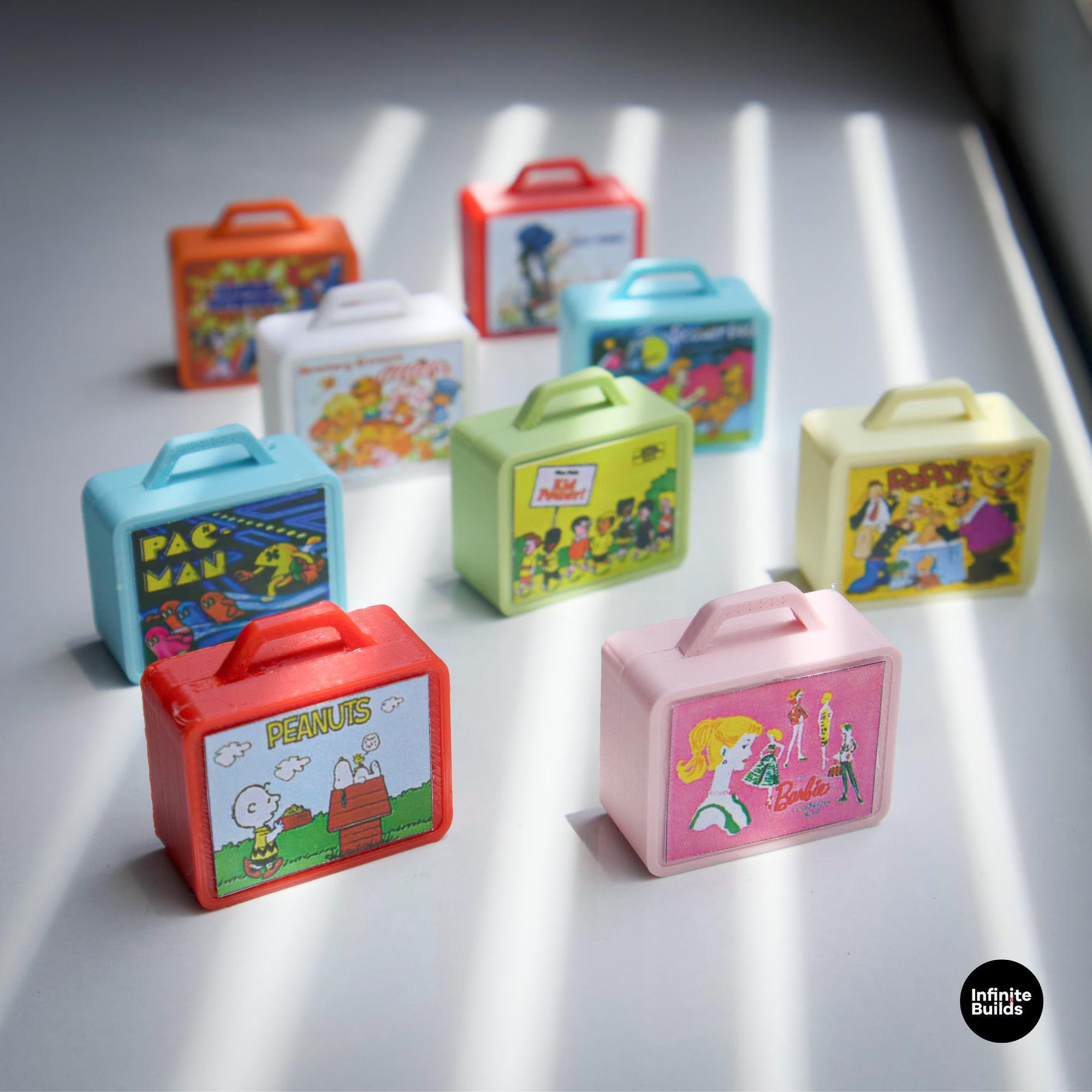 Miniature Retro Lunchbox Set of 2 | 1:12 Scale Dollhouse Accessories | Vintage Toy Box Collectibles | Diorama Prop | Handmade Mini Lunch Box