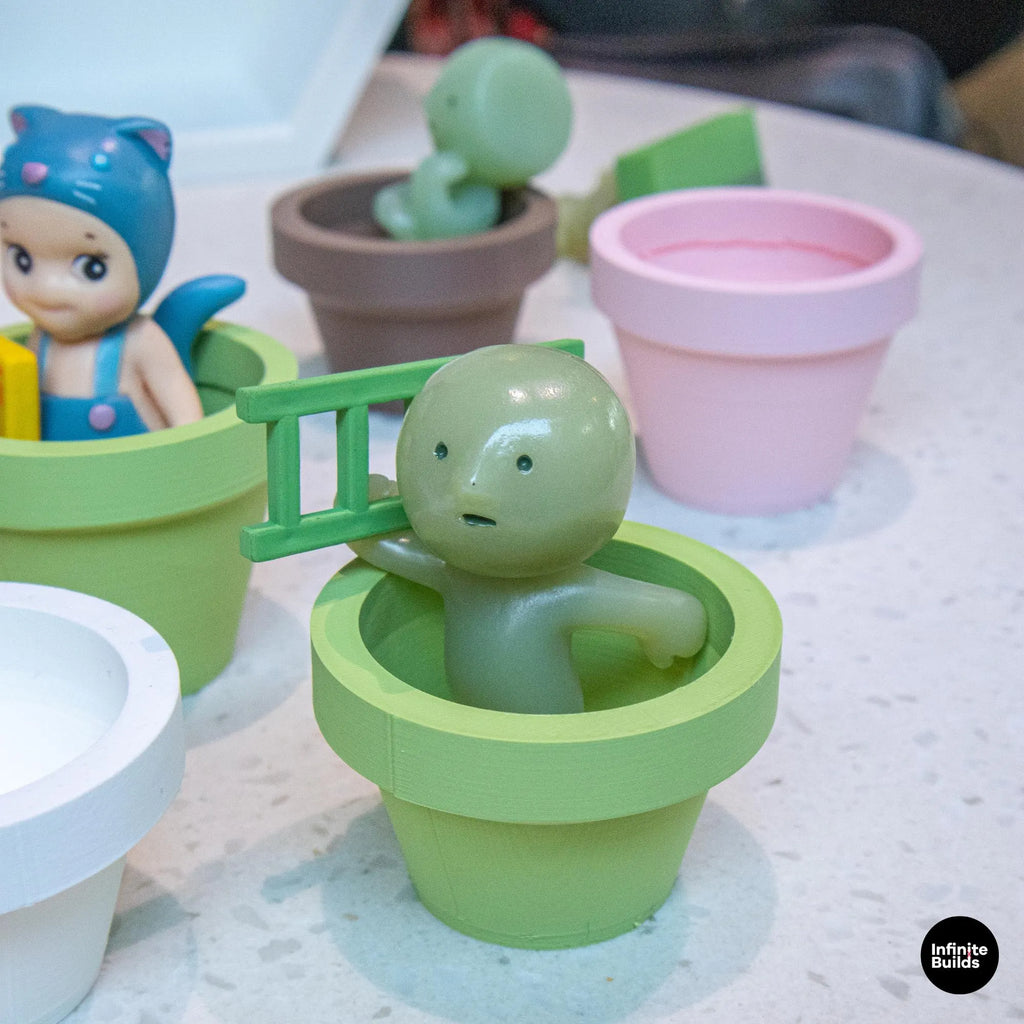 Smiski, Sonny Angel Mini Plant Pot Display for Collectible Figures | Cute Desk Decor Holder | Mini & Regurlar Sizes