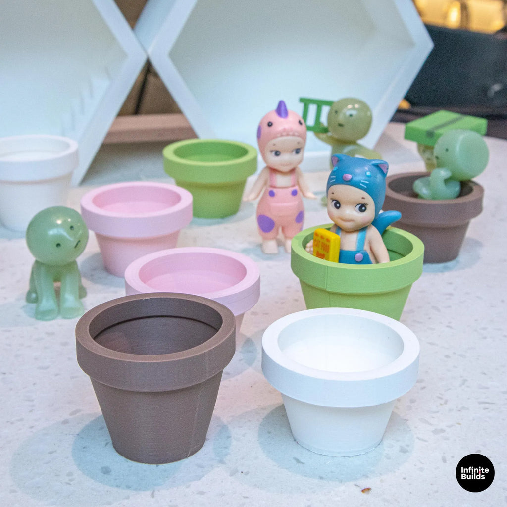 Smiski, Sonny Angel Mini Plant Pot Display for Collectible Figures | Cute Desk Decor Holder | Mini & Regurlar Sizes