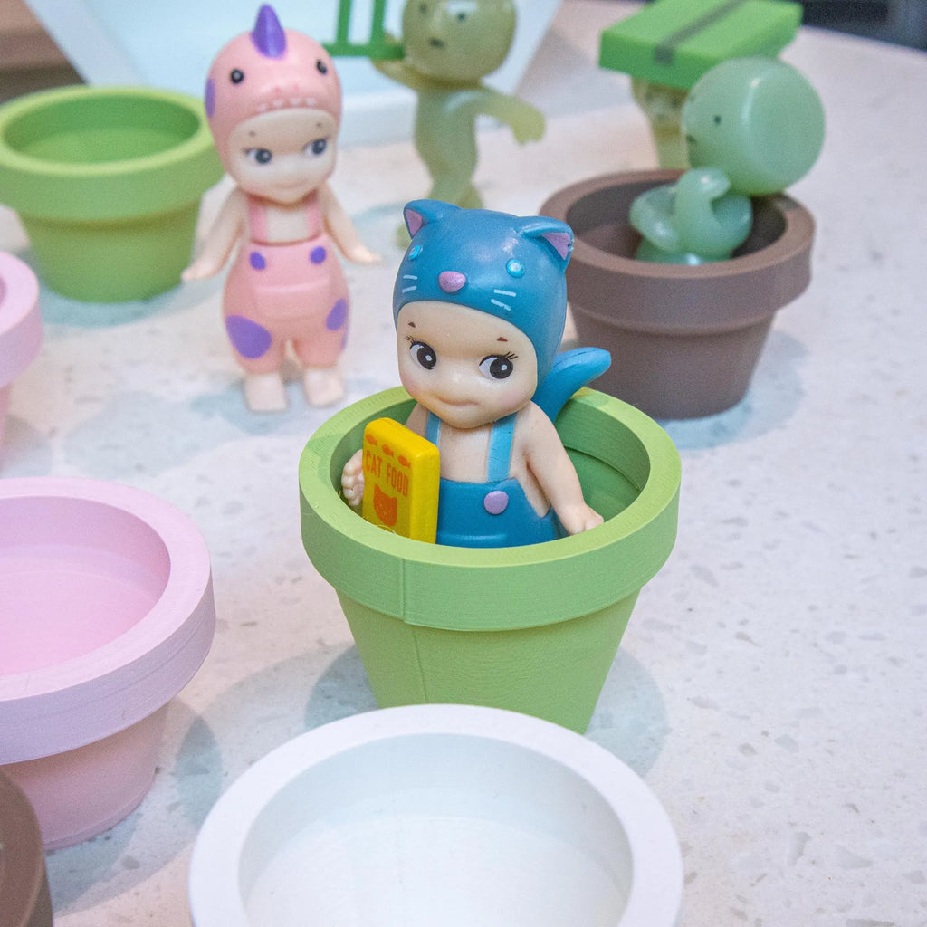 Smiski, Sonny Angel Mini Plant Pot Display for Collectible Figures | Cute Desk Decor Holder | Mini & Regurlar Sizes