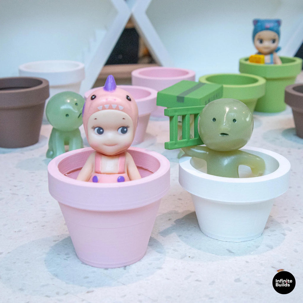 Smiski, Sonny Angel Mini Plant Pot Display for Collectible Figures | Cute Desk Decor Holder | Mini & Regurlar Sizes