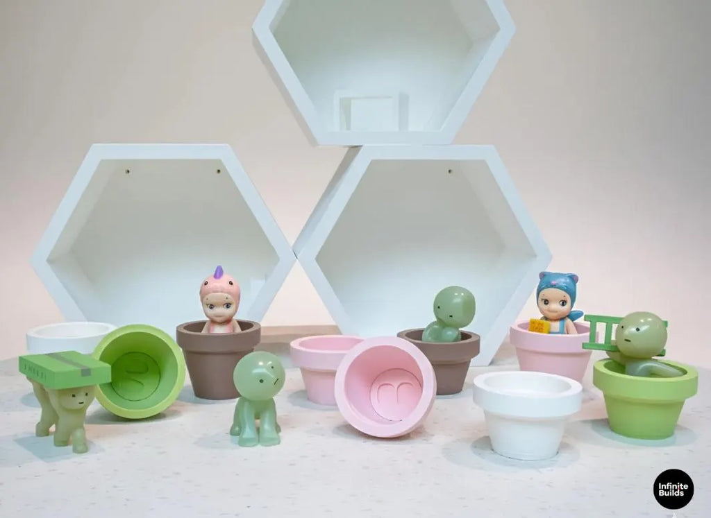 Smiski, Sonny Angel Mini Plant Pot Display for Collectible Figures | Cute Desk Decor Holder | Mini & Regurlar Sizes