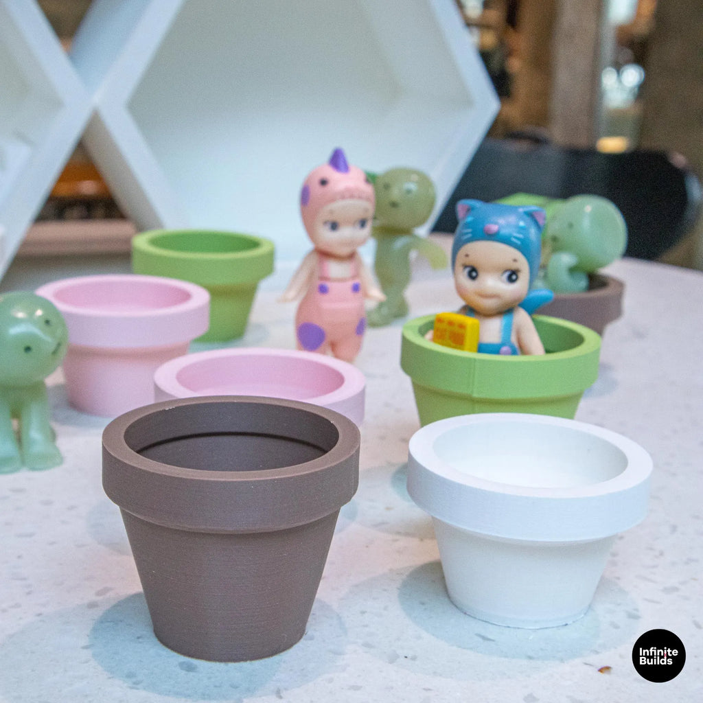 Smiski, Sonny Angel Mini Plant Pot Display for Collectible Figures | Cute Desk Decor Holder | Mini & Regurlar Sizes