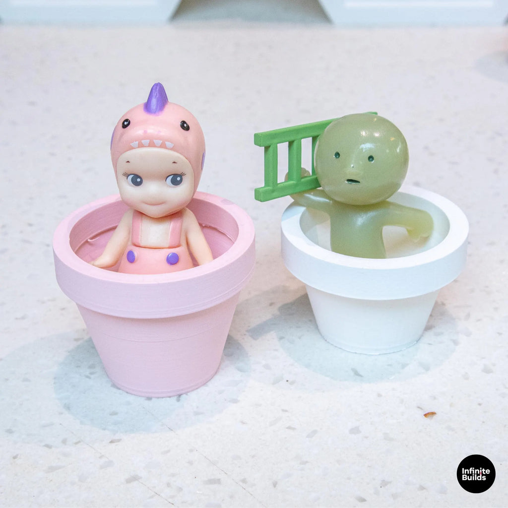 Smiski, Sonny Angel Mini Plant Pot Display for Collectible Figures | Cute Desk Decor Holder | Mini & Regurlar Sizes
