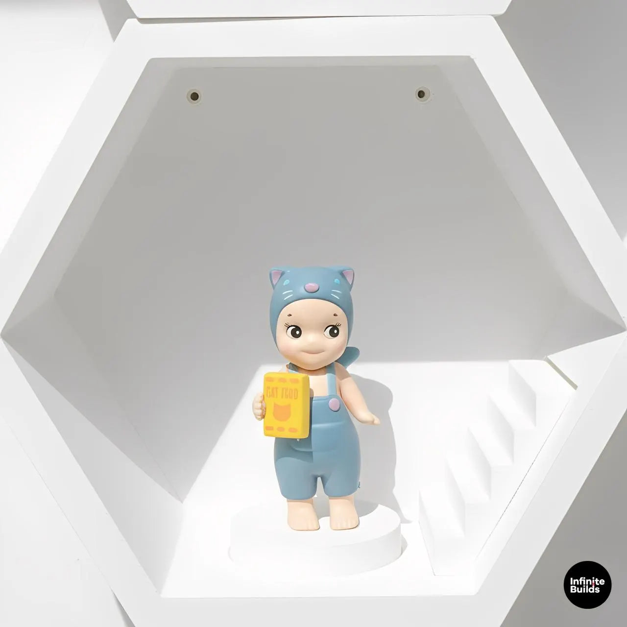 Hexagon Wall Shelf for Smiski & Sonny Angel | Modular Mini Figure Display with Stair or Table | Minimalist Wall Decor