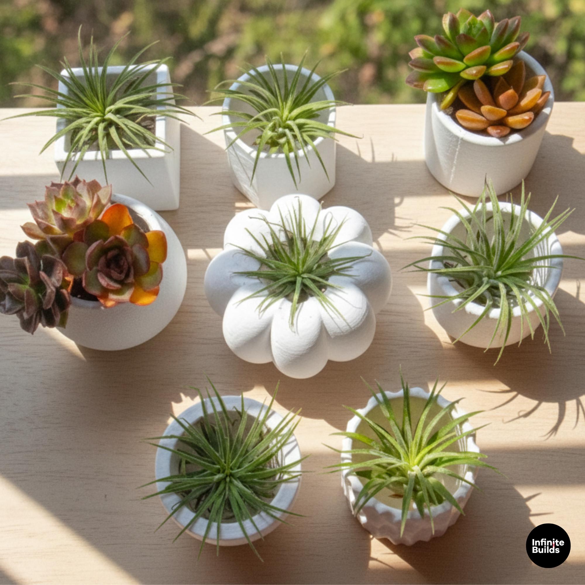 Bulb Round Plant Pot 3D Printed | Large Bulb Planter | Minimalist Succulent Pot | Modern Round Planter | Desk & Shelf Decor