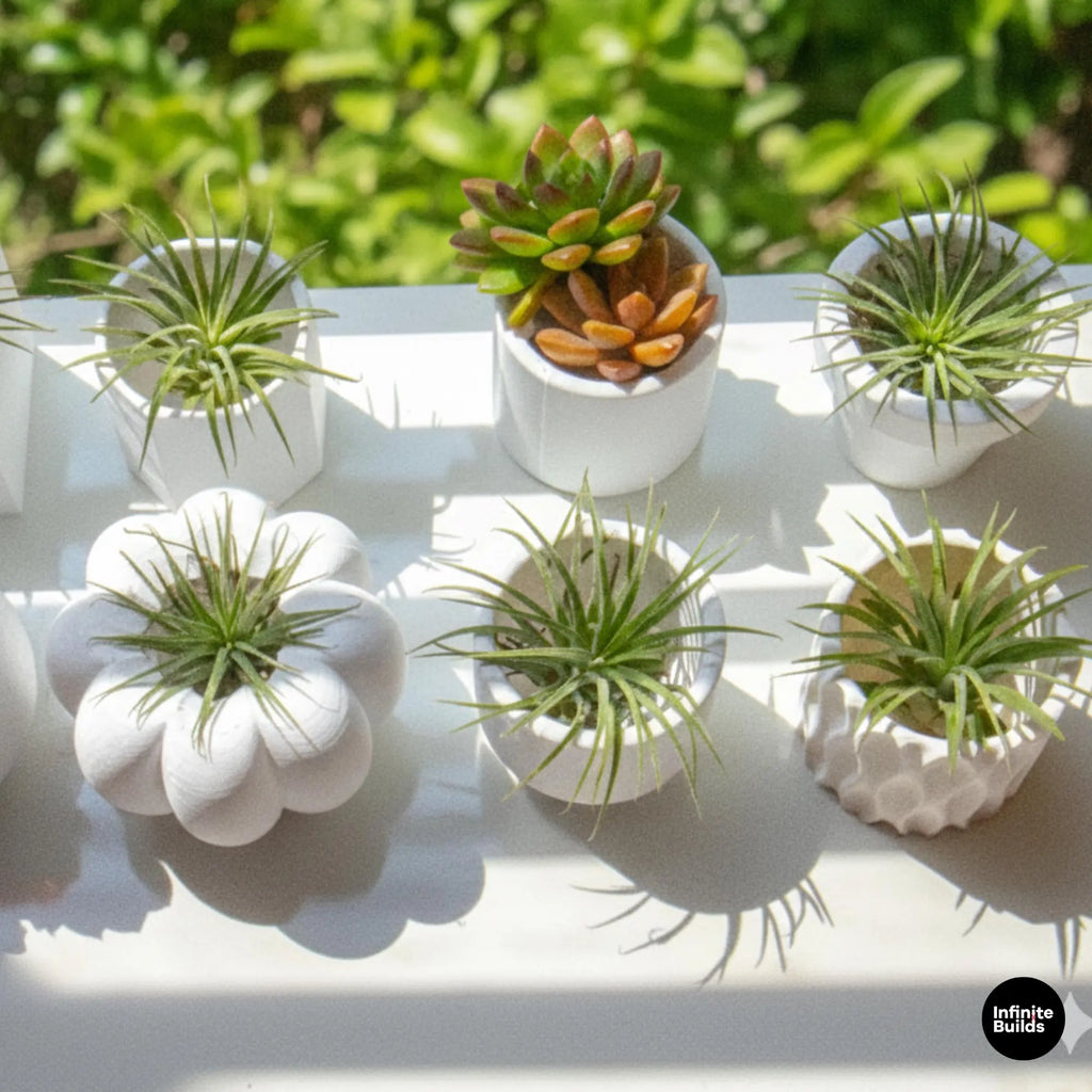 Mini Terracotta Style Pot 3D Printed | Small Round Planter for Air Plants | Succulents | Minimal Home Decor