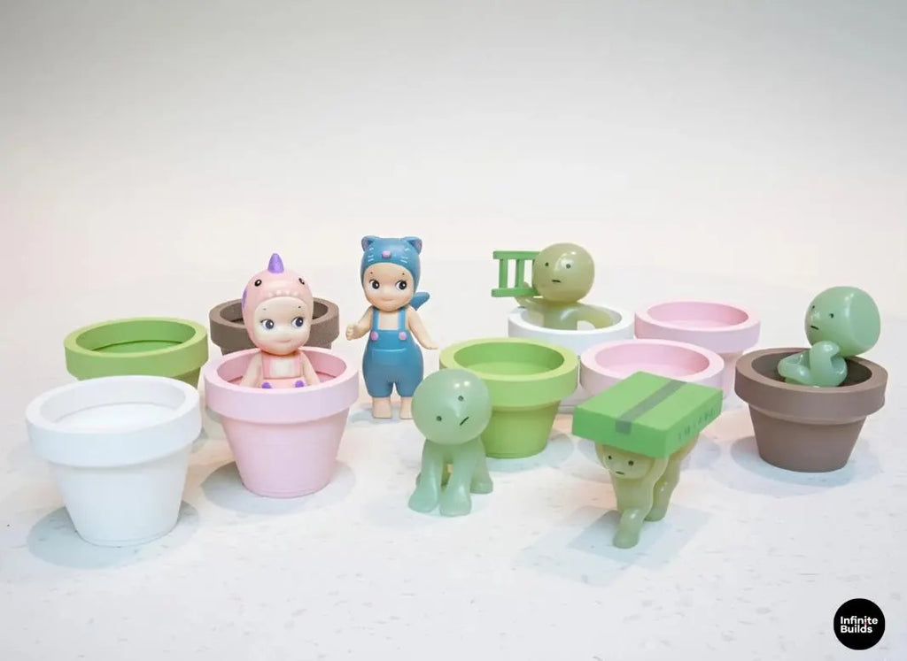 Smiski, Sonny Angel Mini Plant Pot Display for Collectible Figures | Cute Desk Decor Holder | Mini & Regurlar Sizes