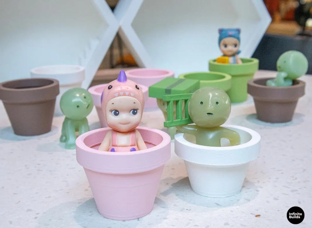 Smiski, Sonny Angel Mini Plant Pot Display for Collectible Figures | Cute Desk Decor Holder | Mini & Regurlar Sizes