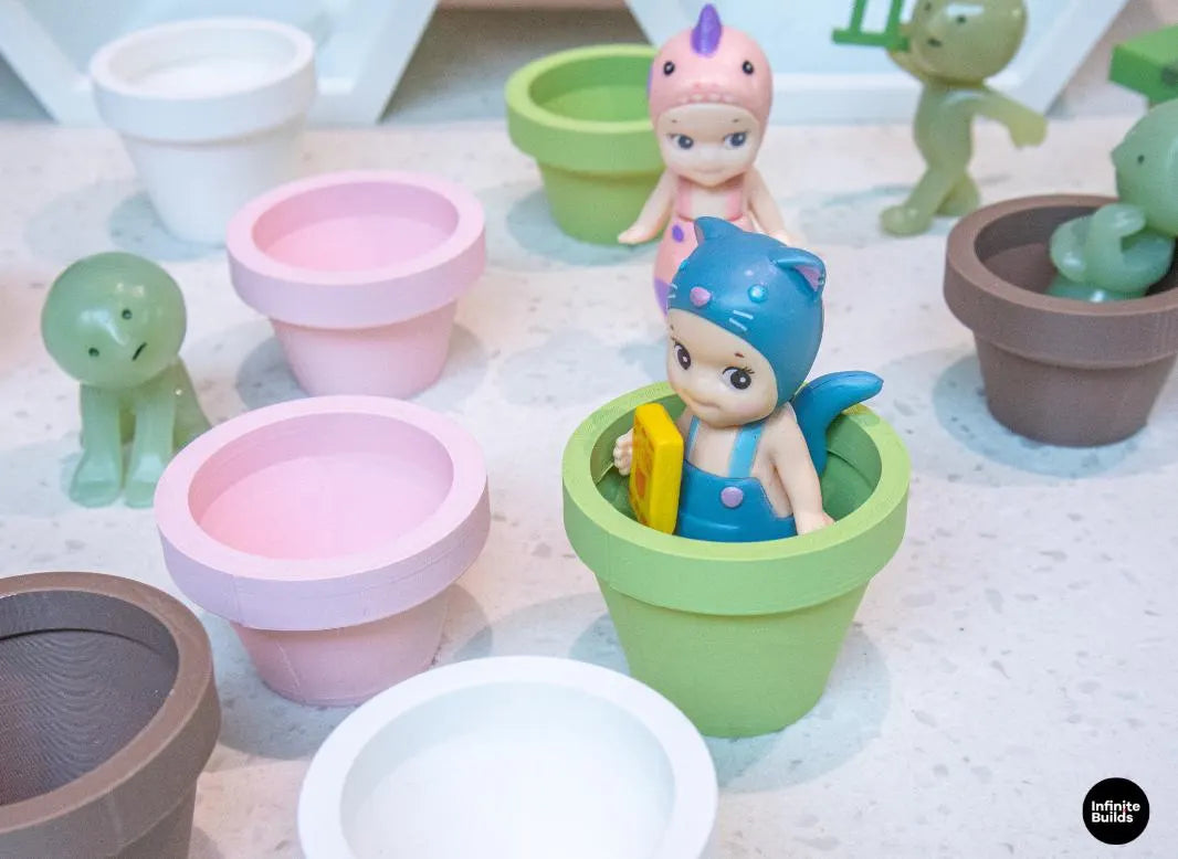 Smiski, Sonny Angel Mini Plant Pot Display for Collectible Figures | Cute Desk Decor Holder | Mini & Regurlar Sizes