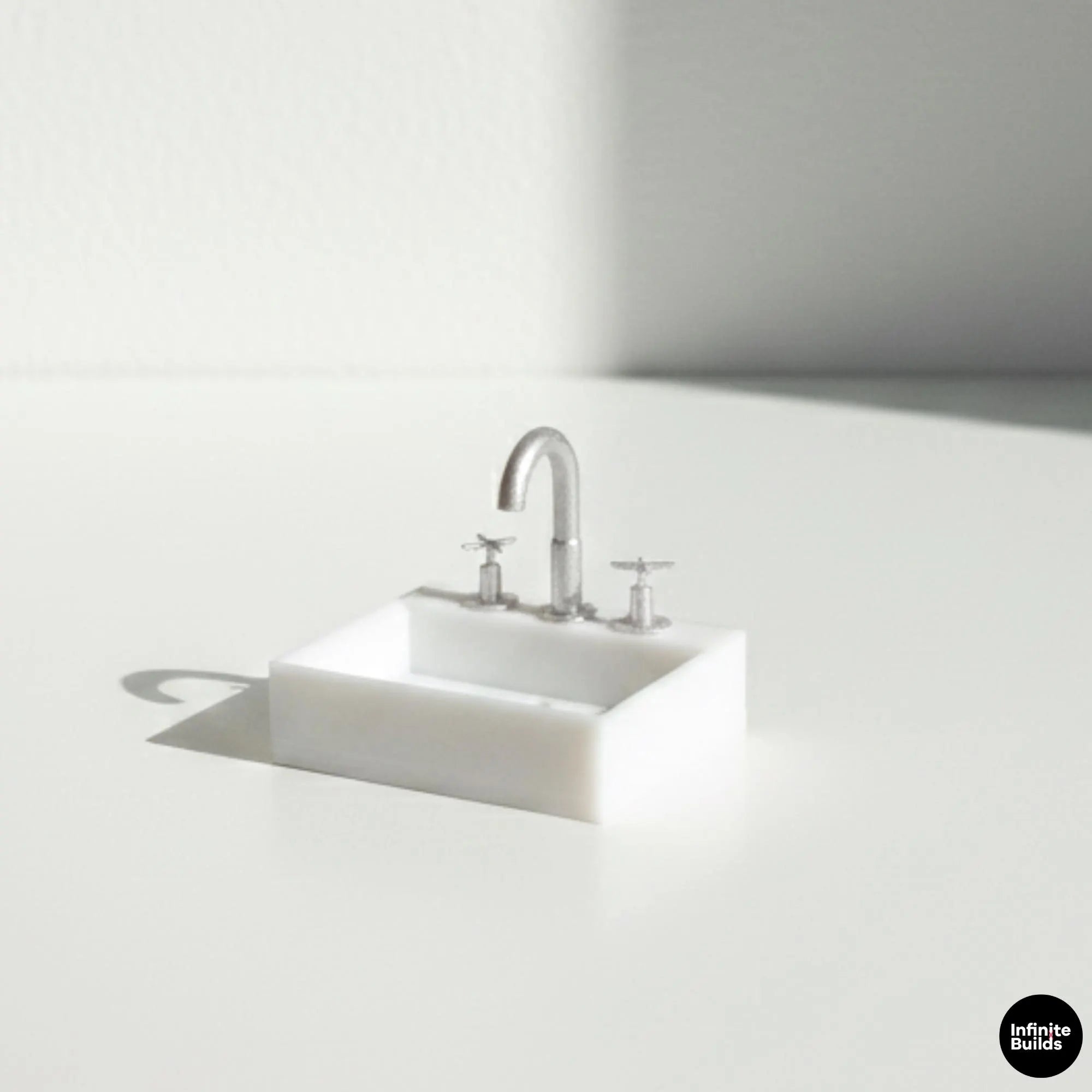 Miniature 1:12 Small Simple Sink with Faucet | Mini Kitchen Sink | Personalized Faucet Colors | Bathroom Sink | Dollhouse Sink
