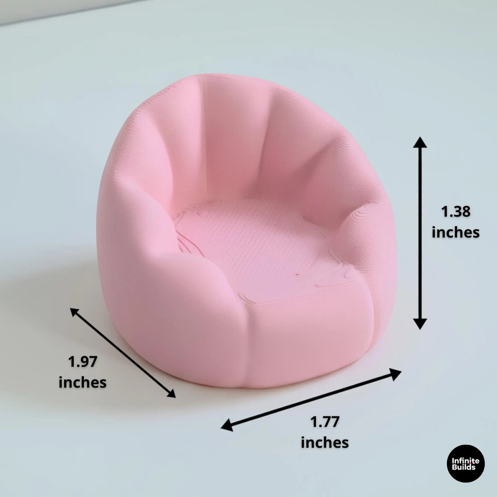 Mini Smiski Furniture Sofa & Bean Bag Set | Smiski Sofa Set Single & Long Couch | Desk Display Size | 3D Printed Decor | Cozy Minimal Style | Gift for Figure Collectors