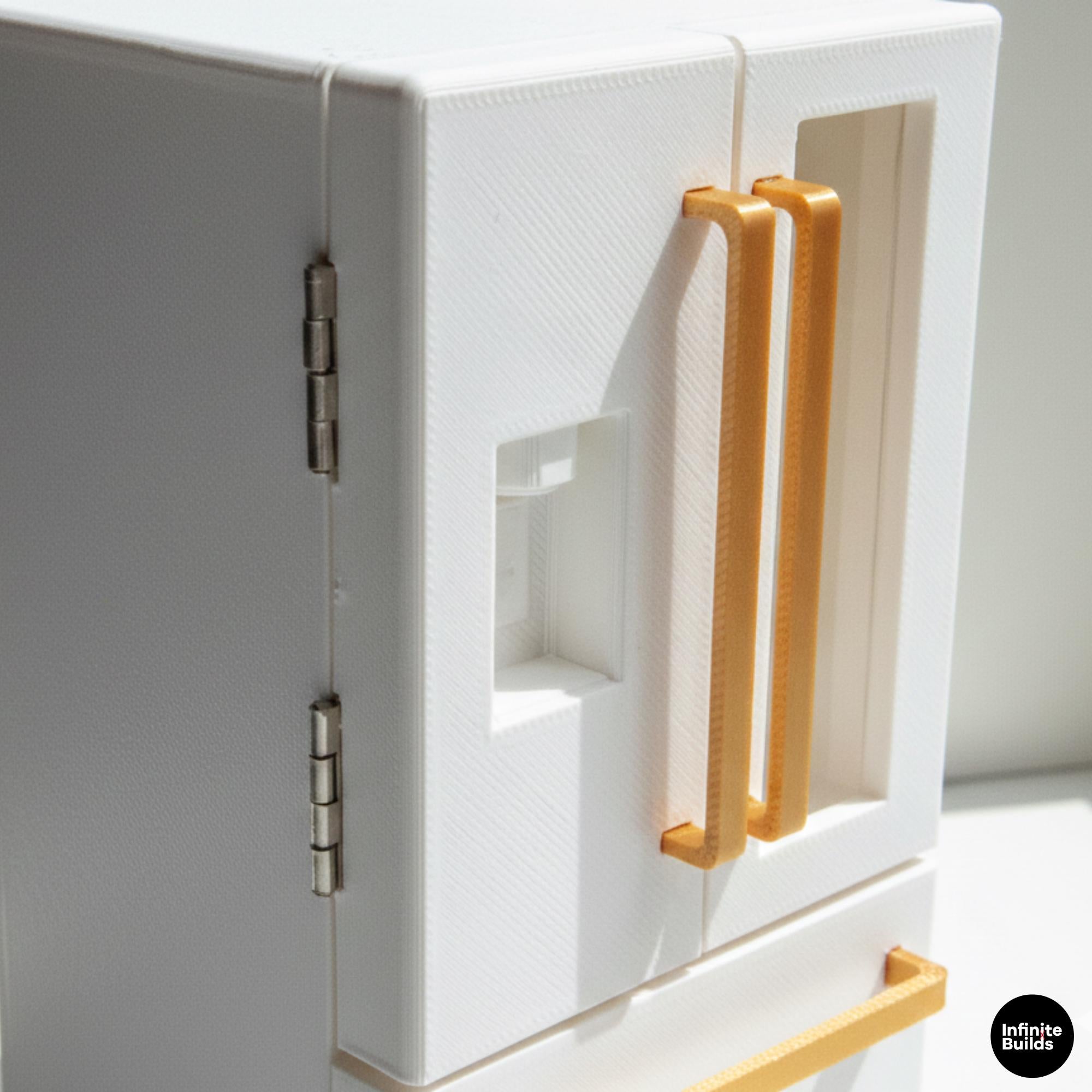 Double Door Mini Fridge 1:12 | 3D Printed Dollhouse Refrigerator | Mini Kitchen Decor | Modern Mini Furniture | Gift for Collectors