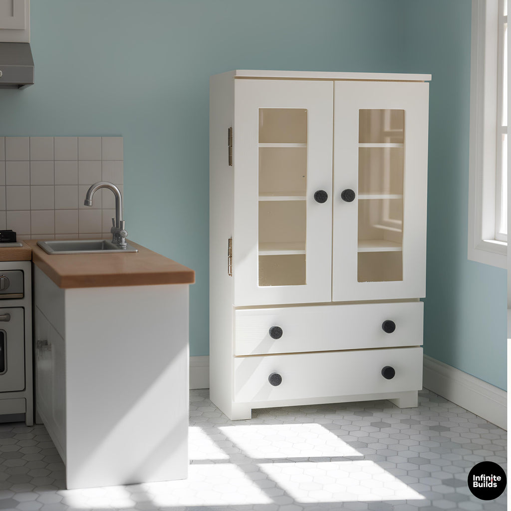 Miniature Double Door Cupboard 1:12