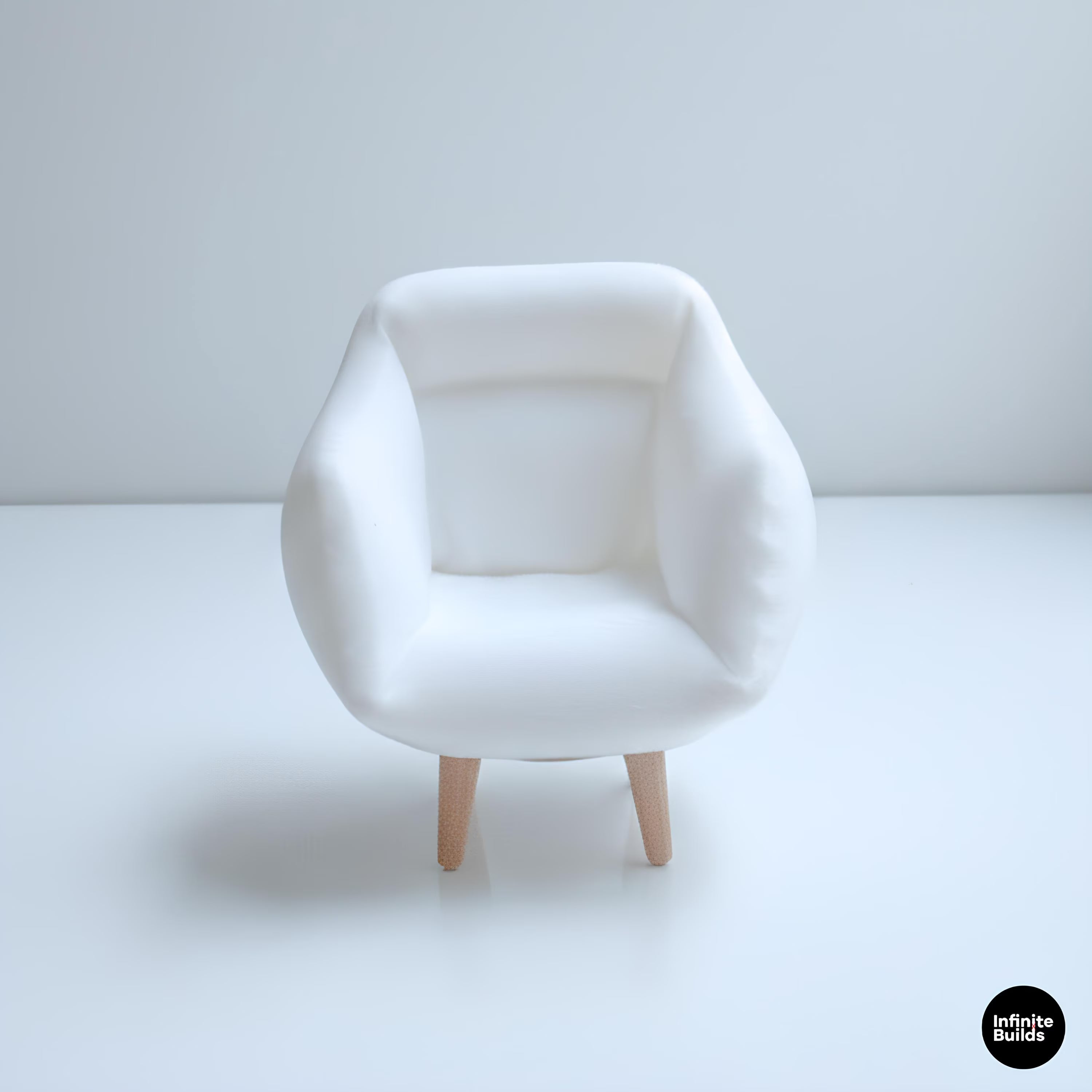 Mini Modern Sofa Chair | 1:12 Dollhouse Furniture | 3D Printed Lounge Chair | Minimal Dollhouse Decor | Gift for Collectors