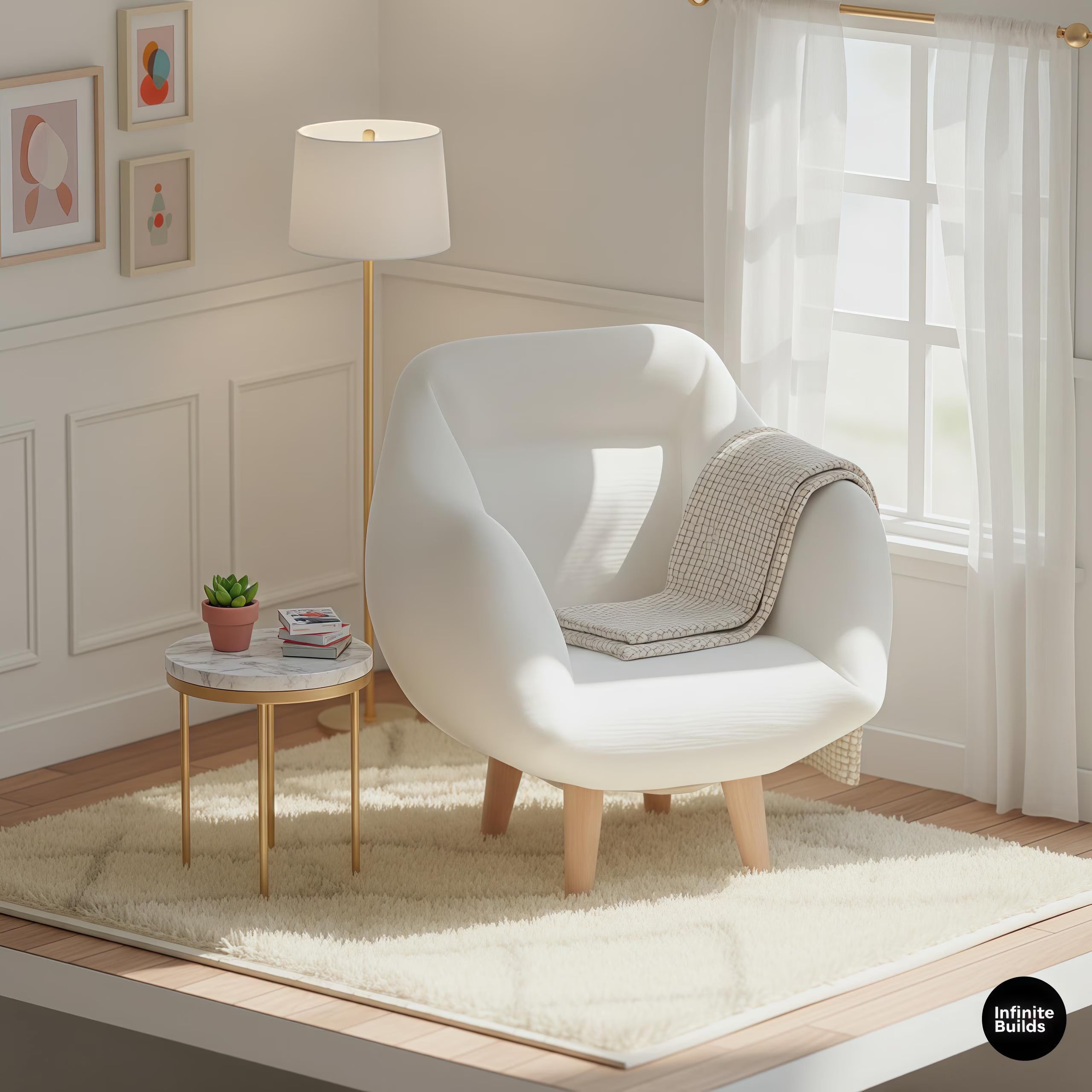 Mini Modern Sofa Chair | 1:12 Dollhouse Furniture | 3D Printed Lounge Chair | Minimal Dollhouse Decor | Gift for Collectors