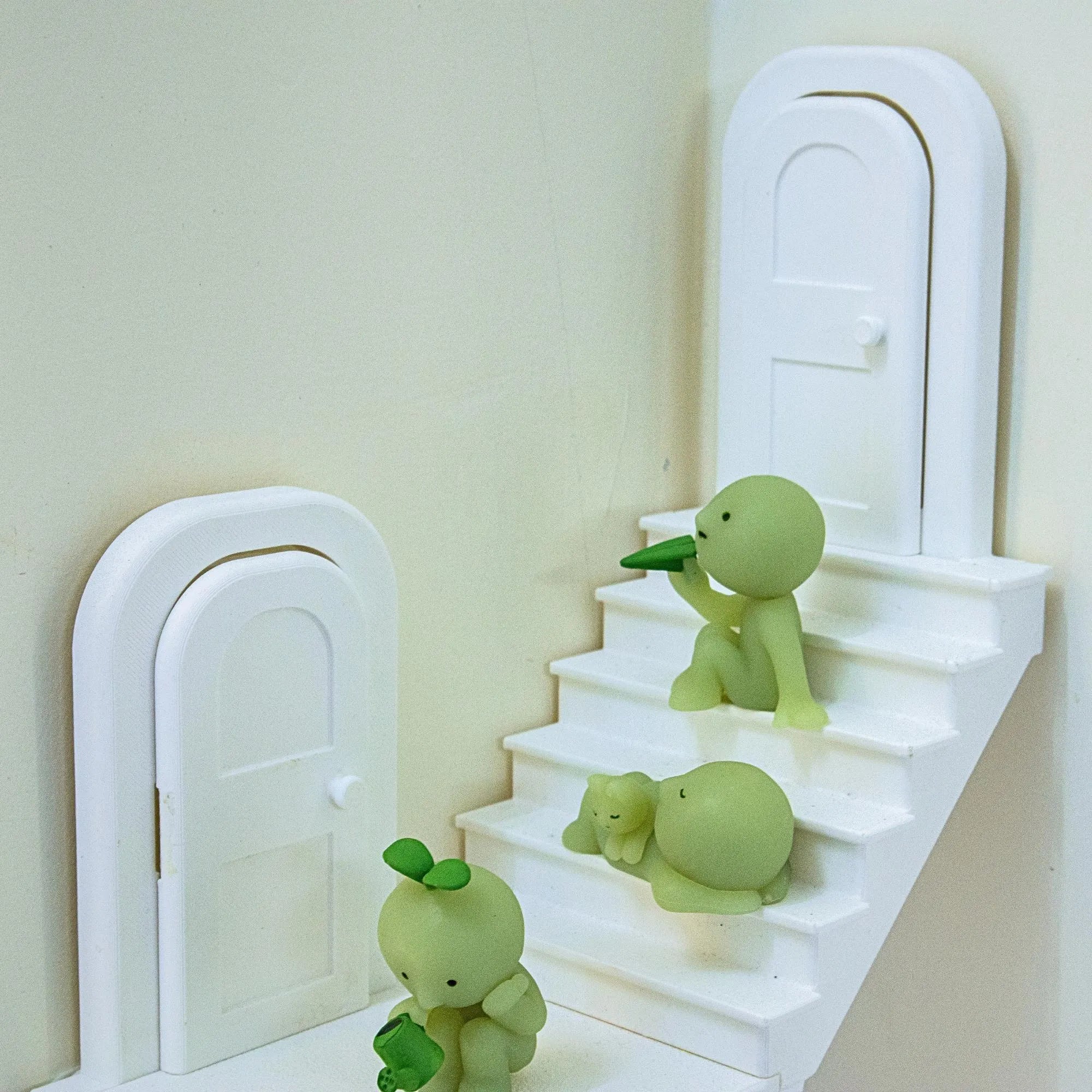 Mini Staircase Wall Shelf | Fits 1:12 Scale | PLA plastic | Smiski’s Furniture Style | Dollhouse Wall Decor | Cute Mini Display Shelf
