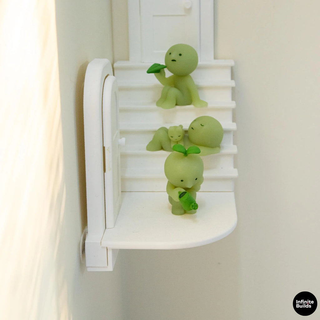 Mini Staircase Wall Shelf | Fits 1:12 Scale | PLA plastic | Smiski’s Furniture Style | Dollhouse Wall Decor | Cute Mini Display Shelf