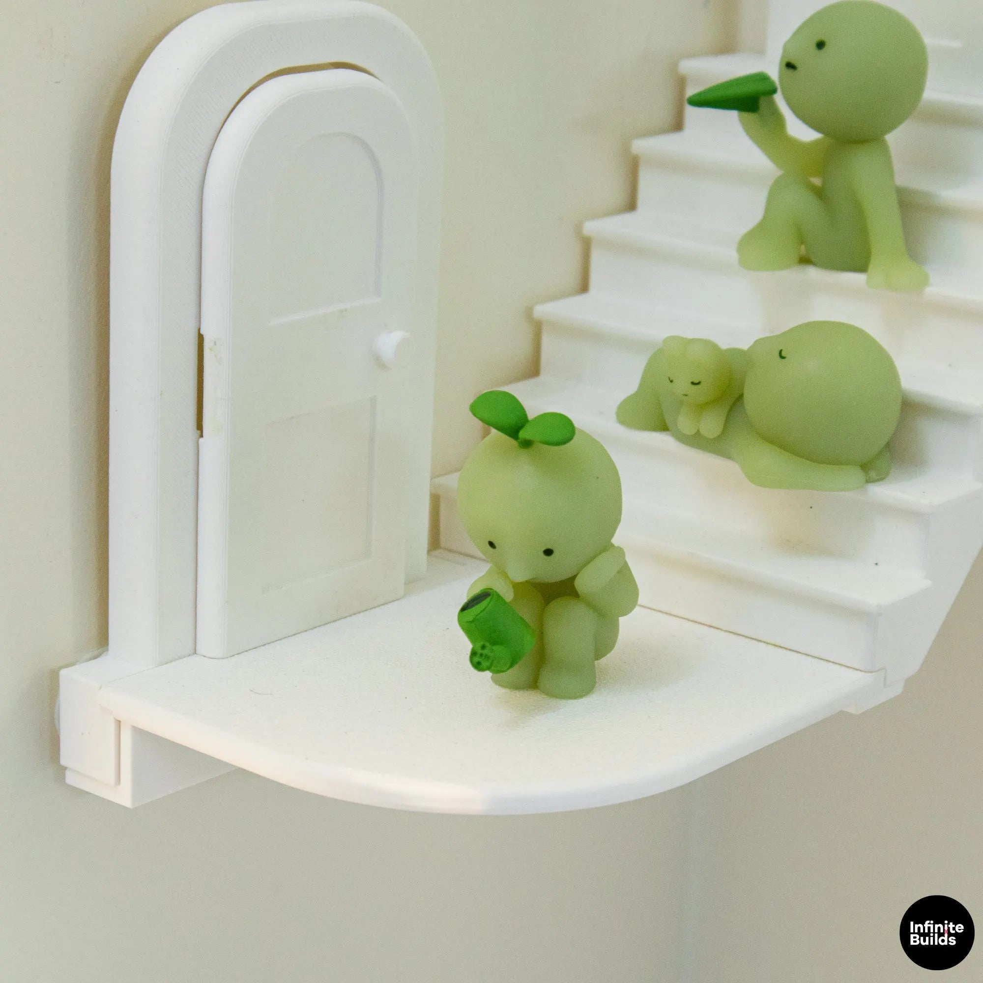 Mini Staircase Wall Shelf | Fits 1:12 Scale | PLA plastic | Smiski’s Furniture Style | Dollhouse Wall Decor | Cute Mini Display Shelf