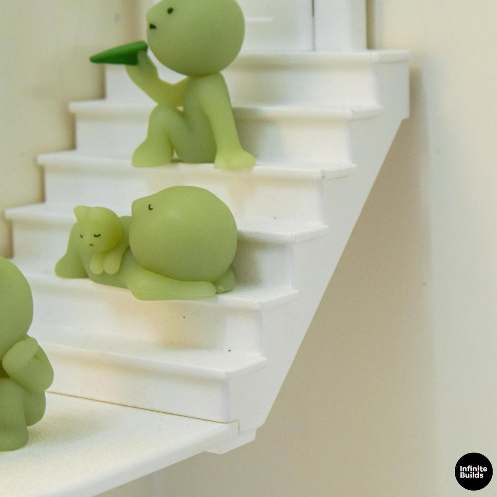 Mini Staircase Wall Shelf | Fits 1:12 Scale | PLA plastic | Smiski’s Furniture Style | Dollhouse Wall Decor | Cute Mini Display Shelf