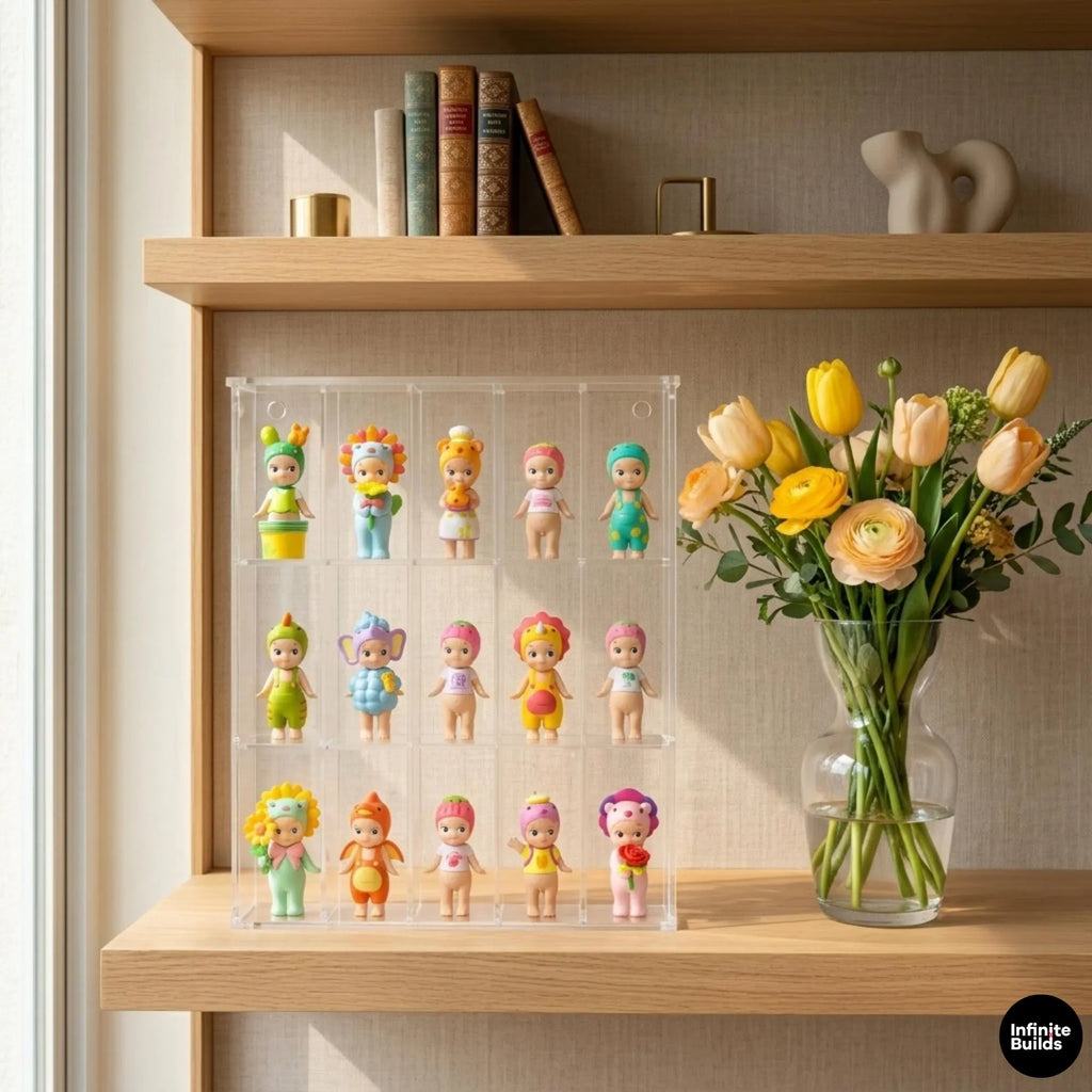 Clear Acrylic Cubby Shelf | Sonny Angel & Smiski Display Case | Mini Figure Organizer | Kawaii Desk Decor | Collector Shelf