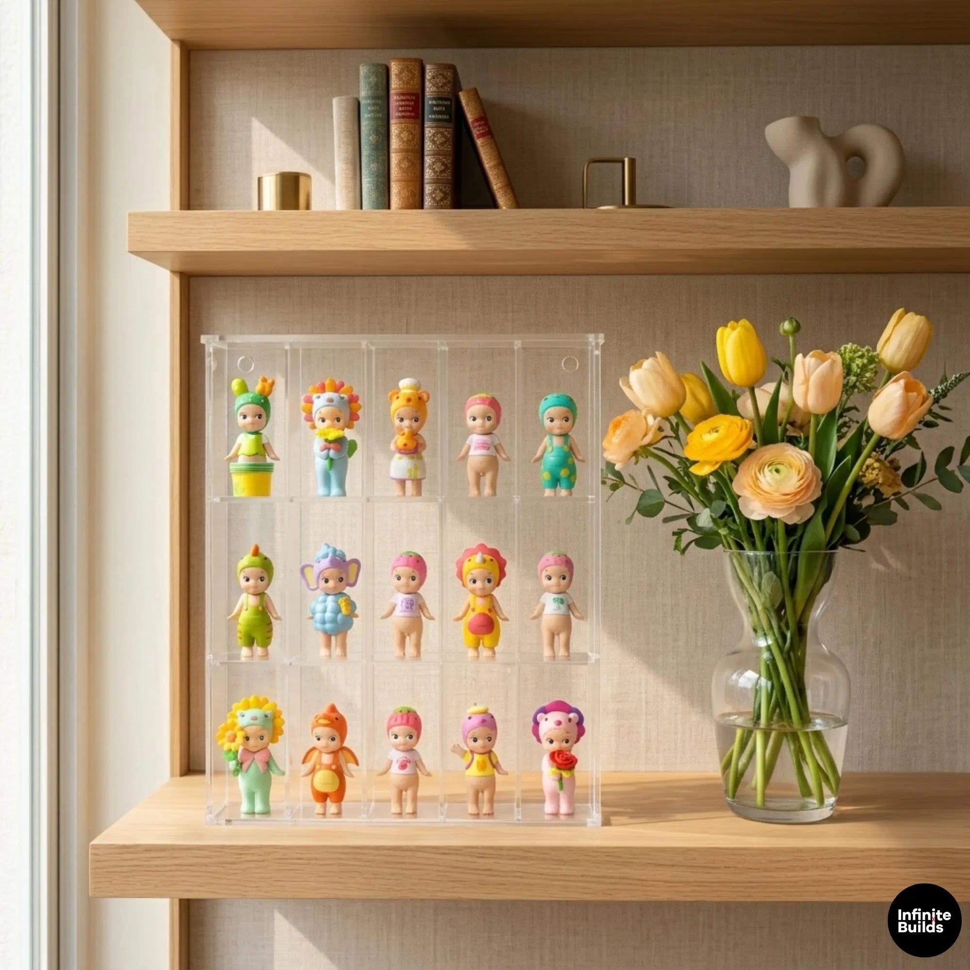 Clear Acrylic Cubby Shelf | Sonny Angel & Smiski Display Case | Mini Figure Organizer | Kawaii Desk Decor | Collector Shelf