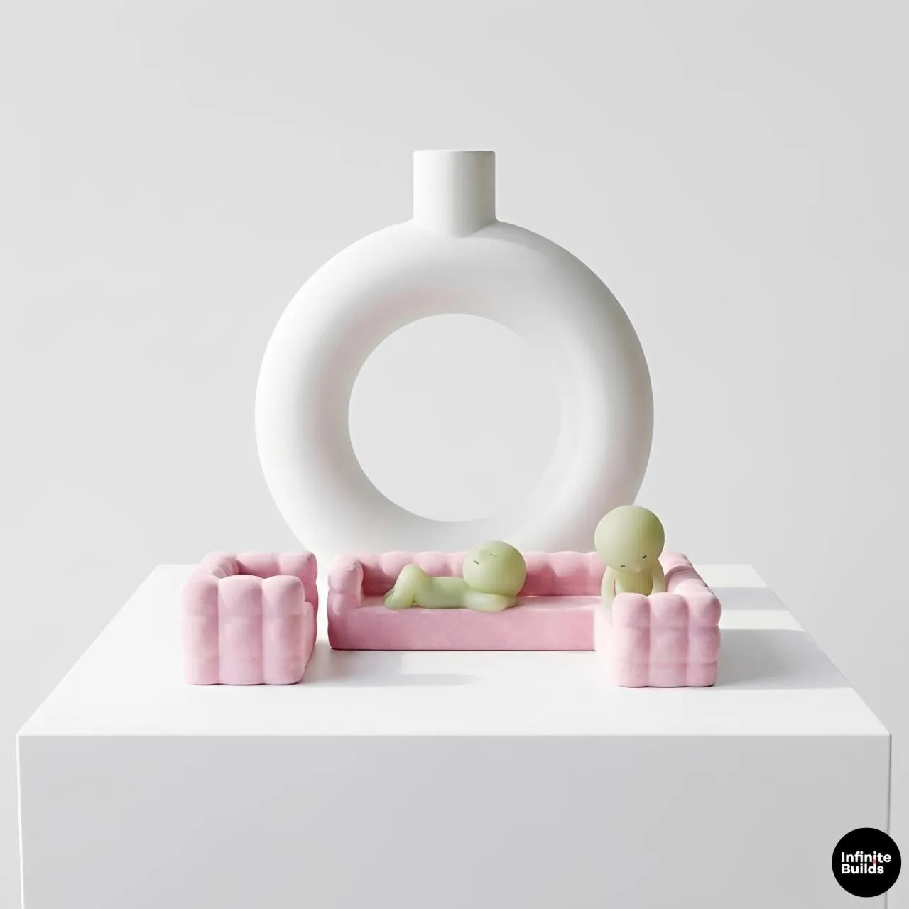 Smiski Sofa Set Single & Long Couch | Mini Furniture Display | Kawaii Desk Decor | Smiski Furniture | Collector Gift