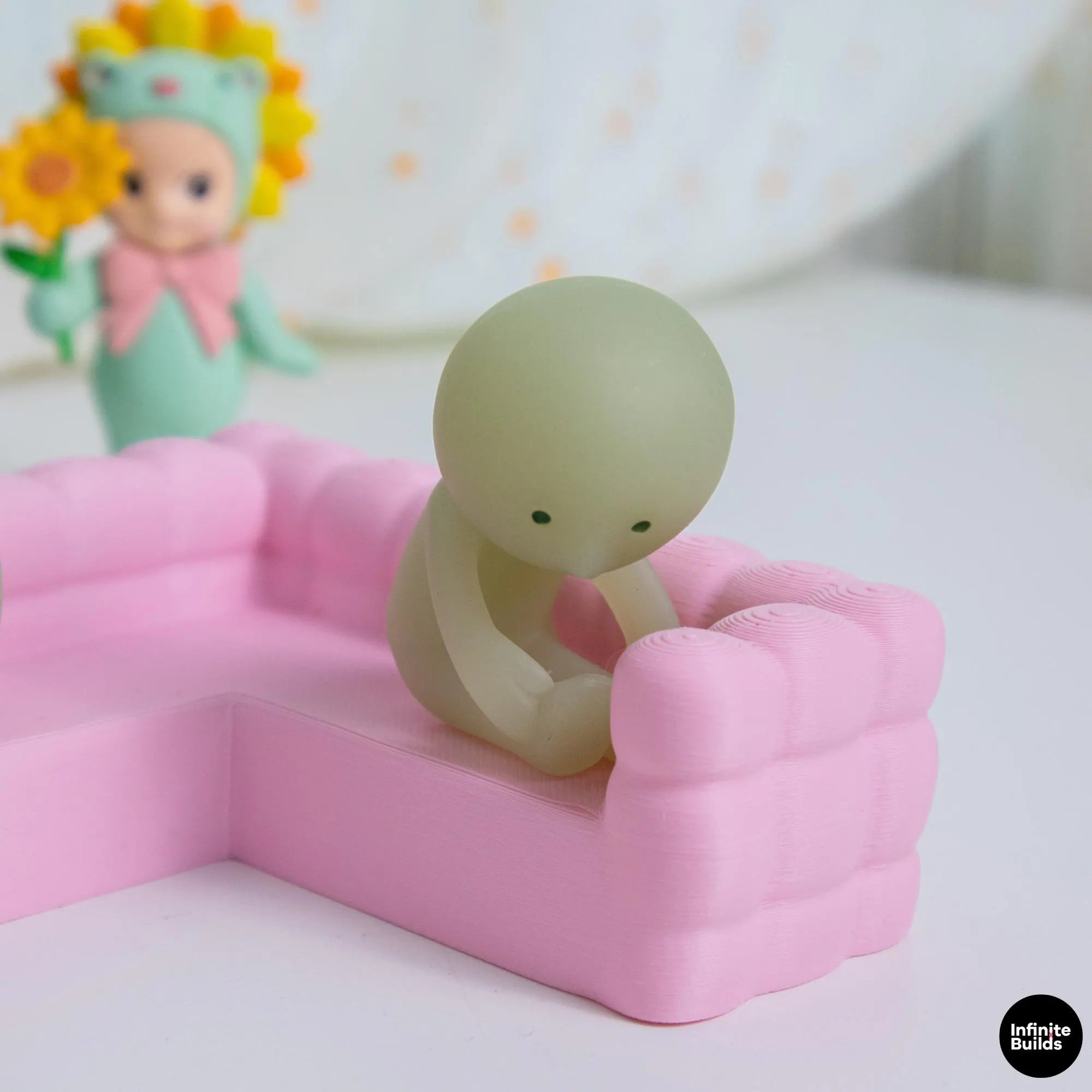 Smiski Sofa Set Single & Long Couch | Mini Furniture Display | Kawaii Desk Decor | Smiski Furniture | Collector Gift