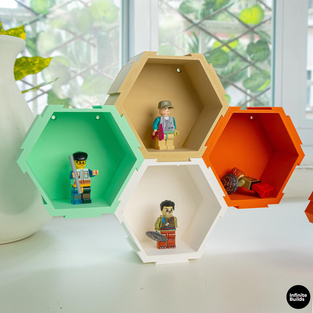 Lego Figurine Honeycomb Shelf