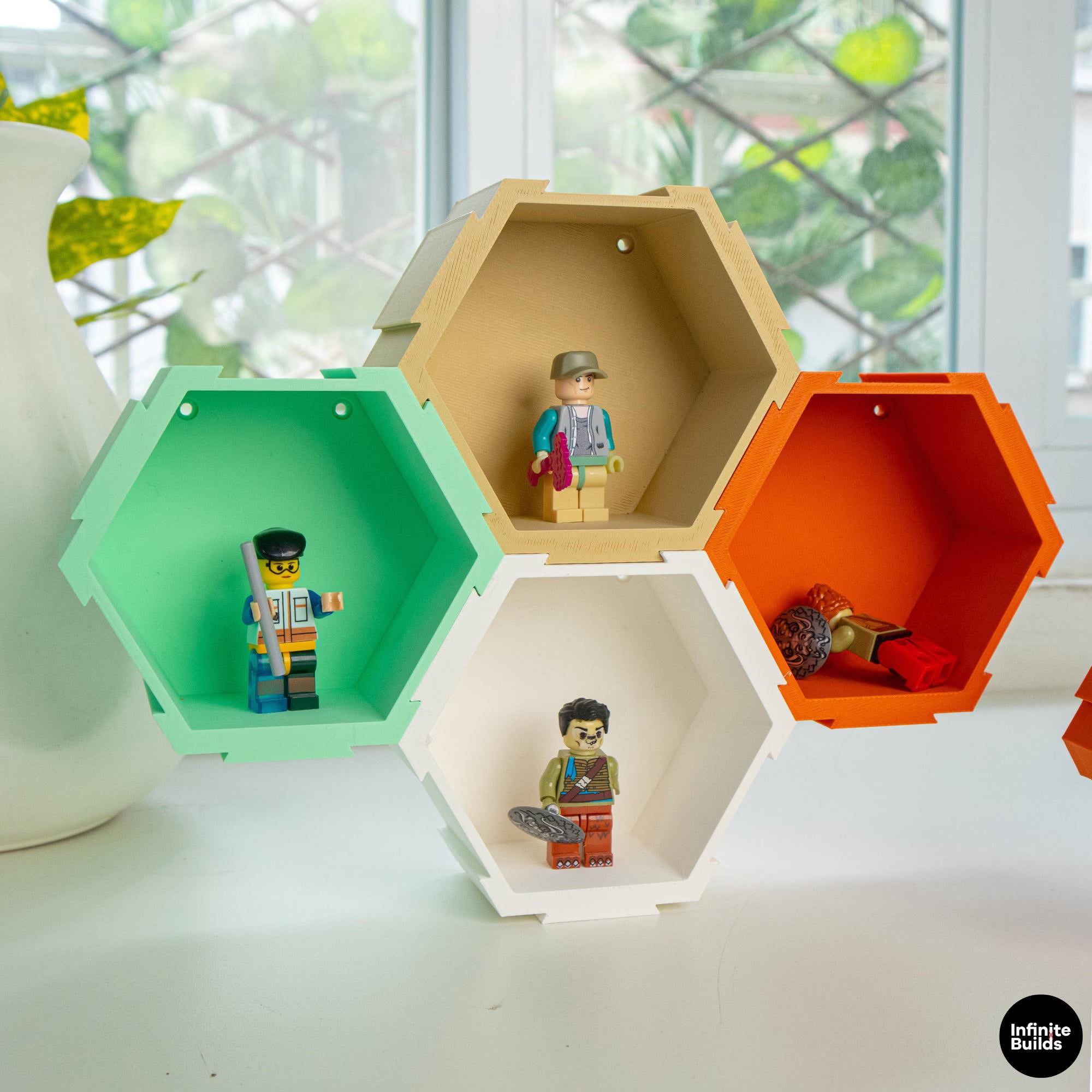 Lego Figurine Honeycomb Shelf | Modular Hexagon Display Shelf | Toy Figure Storage | Desk Decor for Mini Collectibles | Gift for Collectors