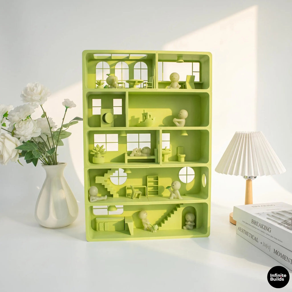 5 Tier Giant Smiski House Mansion Shelf | Mini Room Display | Smiski Shelf Organizer | Miniature Room Decor | Gift for Smiski Lovers