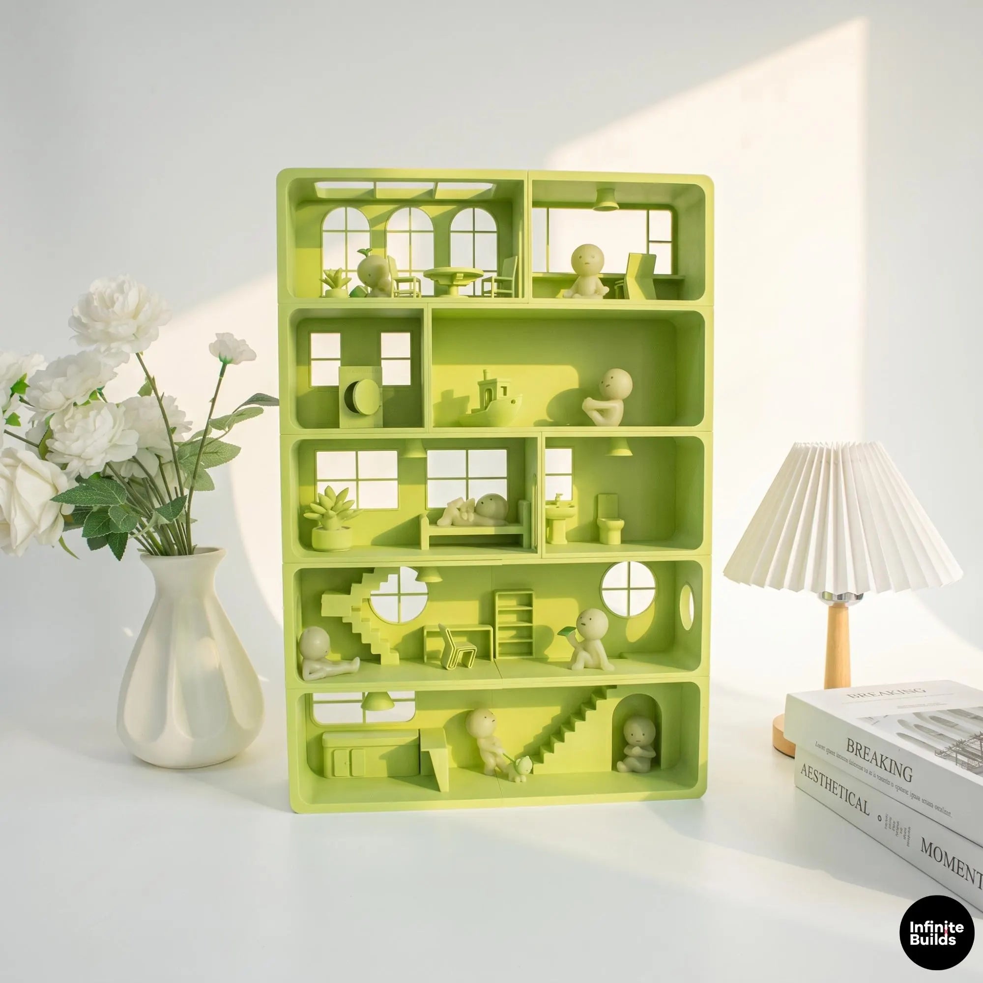 5 Tier Giant Smiski House Mansion Shelf | Mini Room Display | Smiski Shelf Organizer | Miniature Room Decor | Gift for Smiski Lovers